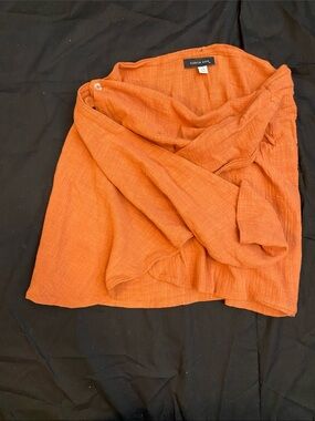 Kasvn & Co. Orange Wrap Mini Skirt